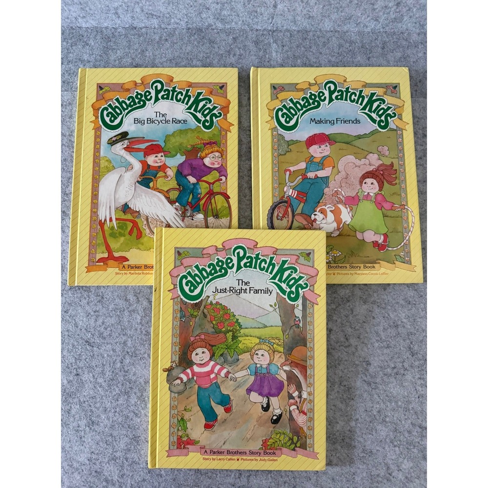3x Vintage 1984 Cabbage Patch Kids Storybooks - Hardcover Children's Stories